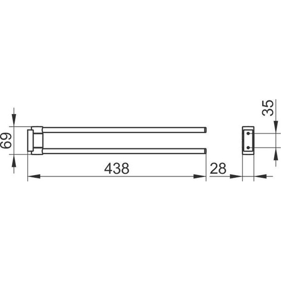 Держатель для полотенца Keuco Plan 44 см 14918010000, цвет хром - 3 Держатель для полотенца Keuco Plan 44 см 14918010000, цвет хром фото 3