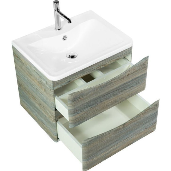 Тумба подвесная с раковиной BelBagno ACQUA-600-2C-SO-PS 60 см, Pino Scania, Цвет фасада: Pino Scania фото 4