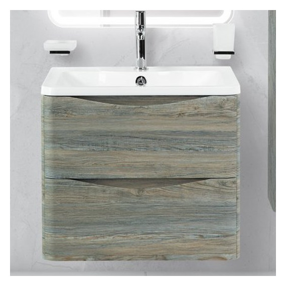 Тумба подвесная с раковиной BelBagno ACQUA-600-2C-SO-PS 60 см, Pino Scania, Цвет фасада: Pino Scania фото 