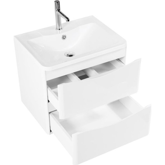 Тумба подвесная с раковиной BelBagno ACQUA-600-2C-SO-BL 60 см, Bianco Lucido, Цвет фасада: белый - 2 Тумба подвесная с раковиной BelBagno ACQUA-600-2C-SO-BL 60 см, Bianco Lucido, Цвет фасада: белый фото 2