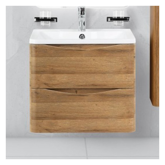 Тумба подвесная с раковиной BelBagno ACQUA-700-2C-SO-RR 70 см, Rovere Rustico, Цвет фасада: Rovere Rustico фото 