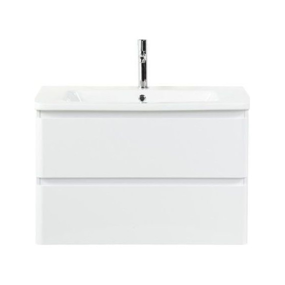 Тумба подвесная с раковиной BelBagno ALBANO-CER-1050-2C-SO-BL 105 см, Bianco Lucido, Цвет фасада: Bianco Lucido фото 