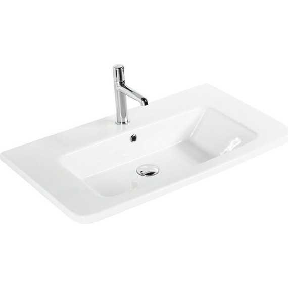 Тумба подвесная с раковиной BelBagno ALBANO-CER-800-2C-SO-BL 80 см, Bianco Lucido, Цвет фасада: Bianco Lucido фото 5