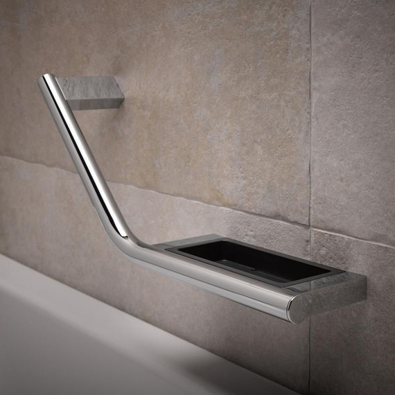 Поручень с мыльницей Keuco Plan 14909012037, цвет хром/тёмно-серый L - 2 Поручень с мыльницей Keuco Plan 14909012037, цвет хром/тёмно-серый L фото 2