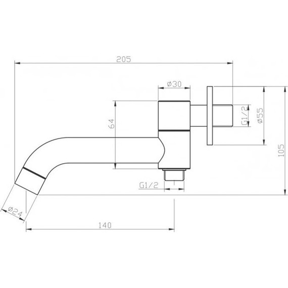 Излив для ванны BelBagno ANCONA-BCA-CRM - 2 Излив для ванны BelBagno ANCONA-BCA-CRM фото 2