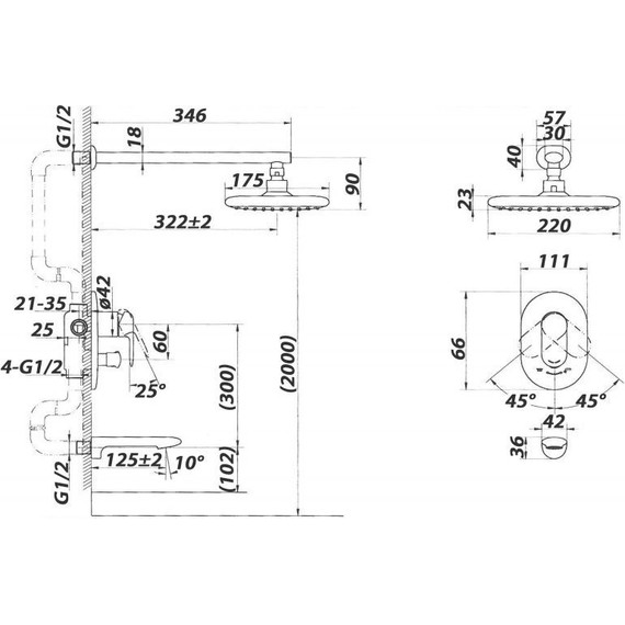 Душевая система для ванна BelBagno Ferrano FER-DIT-CRM - 2 Душевая система для ванна BelBagno Ferrano FER-DIT-CRM фото 2