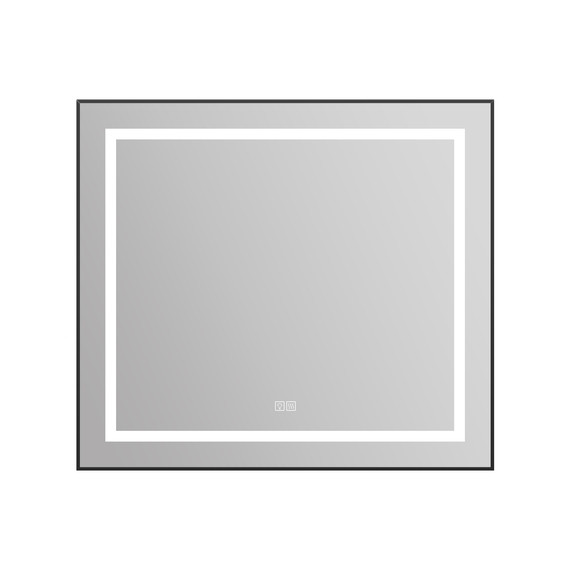 Зеркало BelBagno 88x78 см SPC-KRAFT-885-785-TCH-WARM-NERO, черный фото 