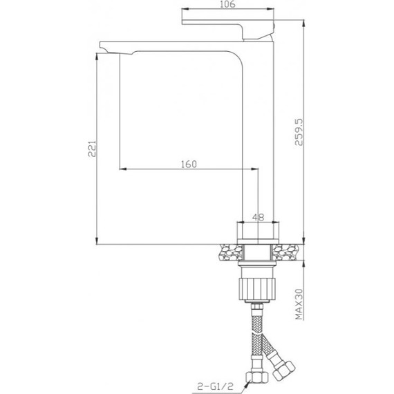 Смеситель для раковины высокий BelBagno Luce LUC-LMC-ORO-W0, золото, Цвет производителя: золото - 2 Смеситель для раковины высокий BelBagno Luce LUC-LMC-ORO-W0, золото, Цвет производителя: золото фото 2