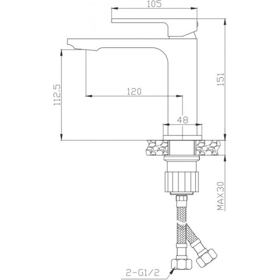 Смеситель для раковины BelBagno Luce LUC-LVM-NERO, черный матовый, Цвет производителя: чёрный матовый фото 2