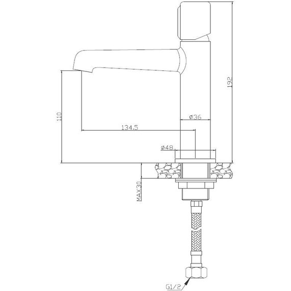 Смеситель для раковины BelBagno UNO-LVM-ORO, золото, Цвет производителя: золото - 2 Смеситель для раковины BelBagno UNO-LVM-ORO, золото, Цвет производителя: золото фото 2