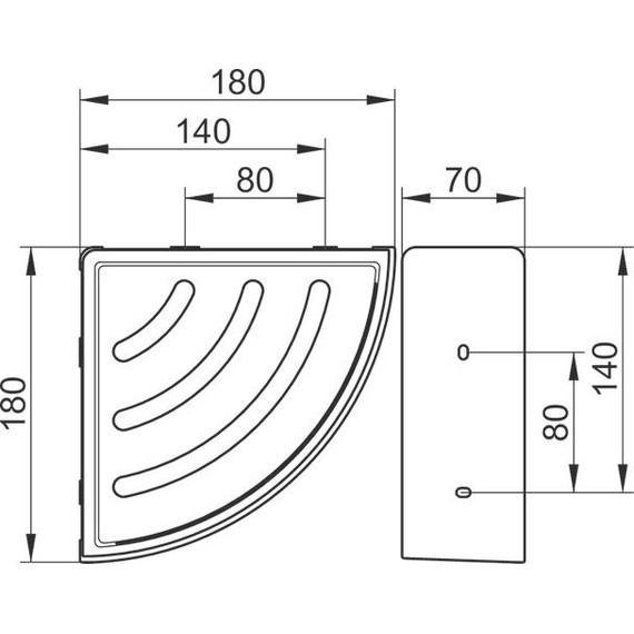 Полка угловая Keuco Elegance 11657010001, цвет хром/антрацит - 2 Полка угловая Keuco Elegance 11657010001, цвет хром/антрацит фото 2