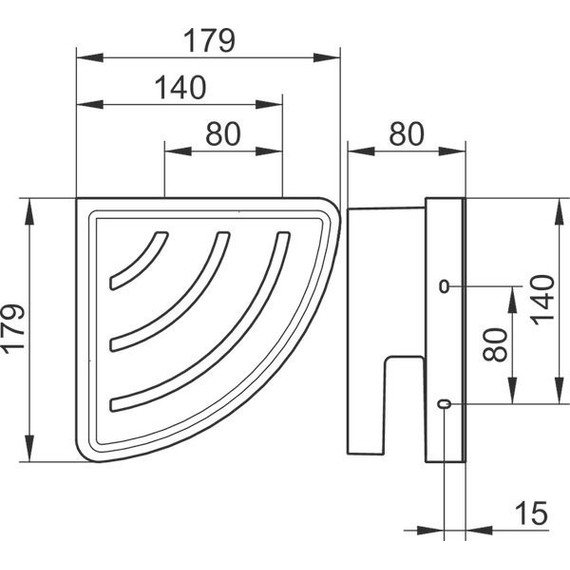 Полка угловая Keuco Moll 12757010000, цвет хром/белый - 3 Полка угловая Keuco Moll 12757010000, цвет хром/белый фото 3