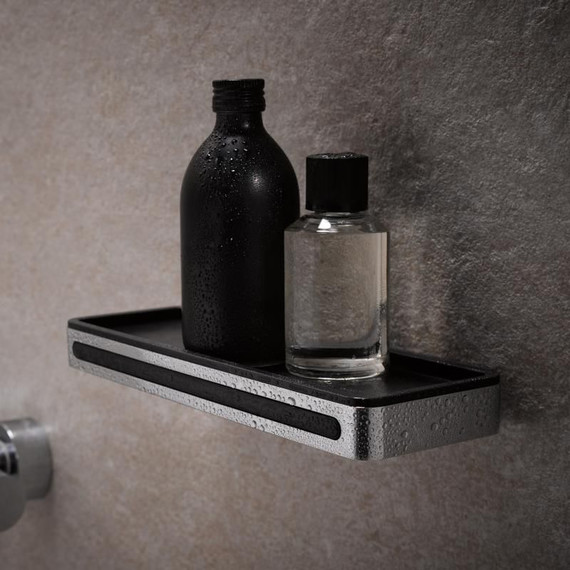 Полка Keuco Plan с стеклоочистителем 14959010037, цвет хром/тёмно-серый - 2 Полка Keuco Plan с стеклоочистителем 14959010037, цвет хром/тёмно-серый фото 2