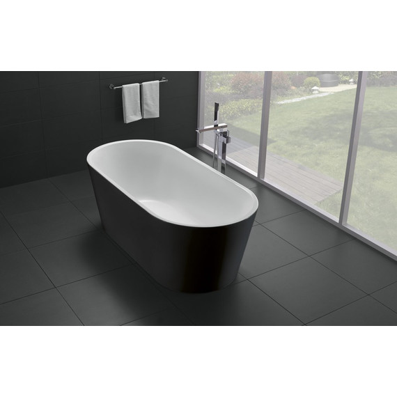 Ванна отдельностоящая BelBagno BB71-1800-NERO-W0 180x80 см, белый/черный, Размер - мм: 1800х800 фото 2