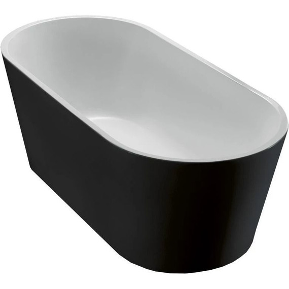 Ванна отдельностоящая BelBagno BB71-1800-NERO-W0 180x80 см, белый/черный, Размер - мм: 1800х800 фото 