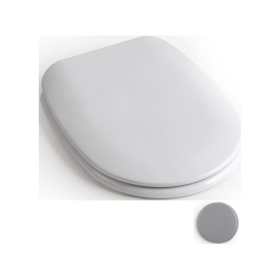 Сиденье с крышкой для унитаза White Ceramic Basic микролифт WC00SFMSL, серый матовый фото 