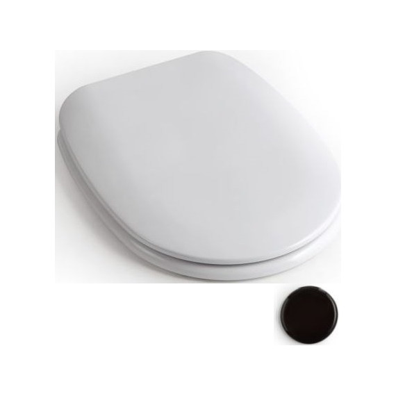 Сиденье с крышкой для унитаза White Ceramic Basic микролифт WC00S05SL, черный матовый фото 