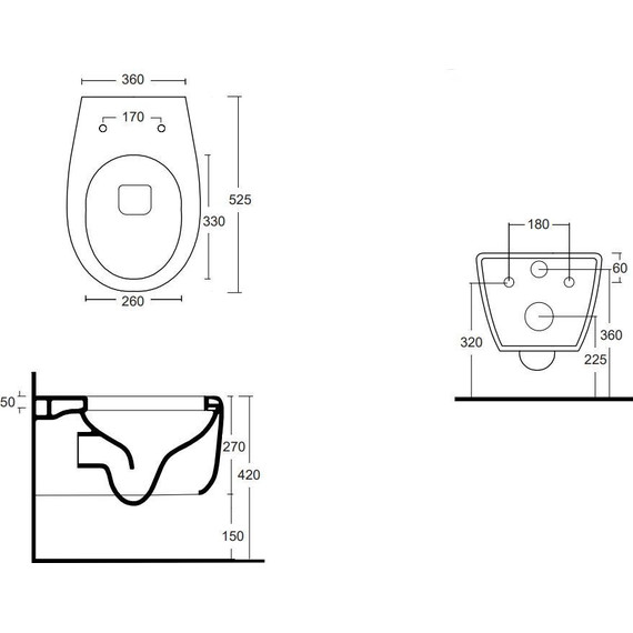 Унитаз подвесной безободковый White Ceramic Basic W020305, черный матовый фото 3