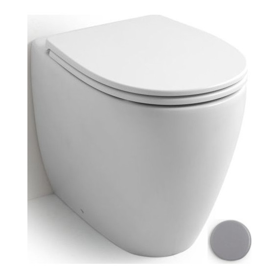 Унитаз приставной безободковый White Ceramic Basic W0201FM, серый матовый фото 