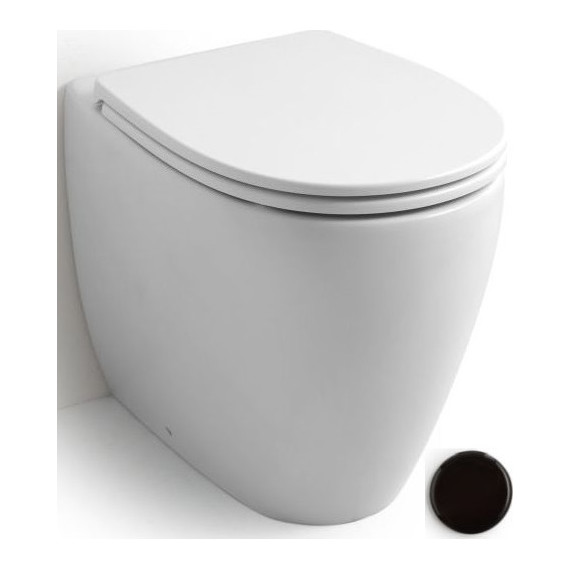 Унитаз приставной безободковый White Ceramic Basic W020105, черный матовый фото 