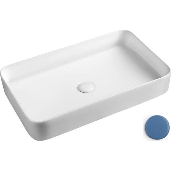 Раковина-чаша White Ceramic Blade 65 см W0517BD, синий матовый фото 