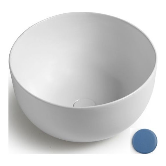 Раковина-чаша White Ceramic Dome 44 см W0307BD, синий матовый фото 