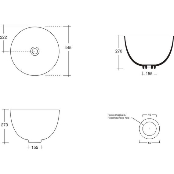 Раковина-чаша White Ceramic Dome 44 см W0307OC, оранжевый матовый фото 3