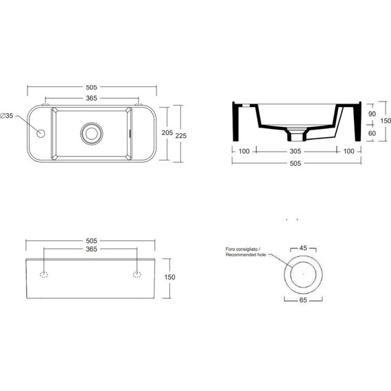 Раковина-чаша White Ceramic Geo Mini 50 см W710701 фото 3