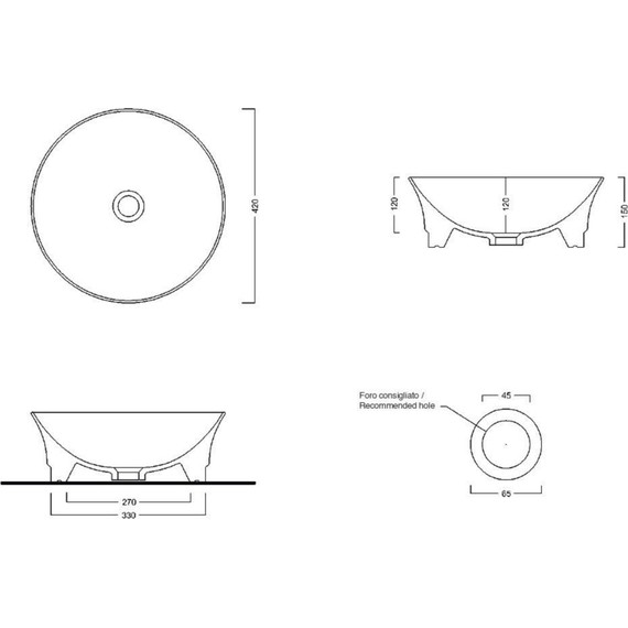Раковина-чаша White Ceramic Idea 42 см W1030705, черный матовый фото 2