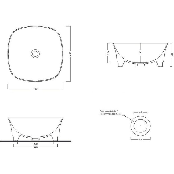 Раковина-чаша White Ceramic Idea 43 см W10007PL, сливовый матовый фото 2