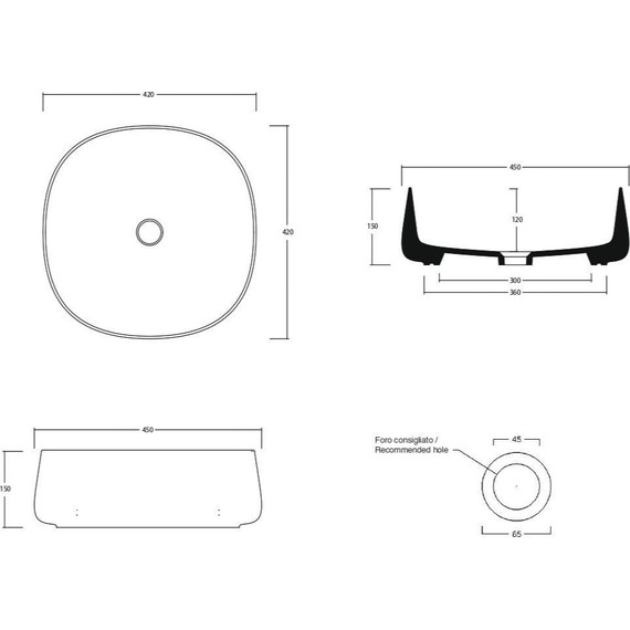 Раковина-чаша White Ceramic Jumper 42 см W072701 фото 2