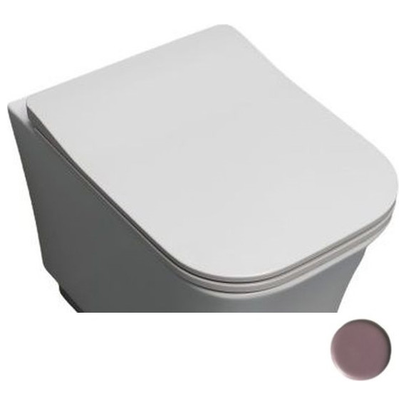 Сиденье с крышкой для унитаза White Ceramic Idea микролифт WC100SPLSL, сливовый матовый фото 