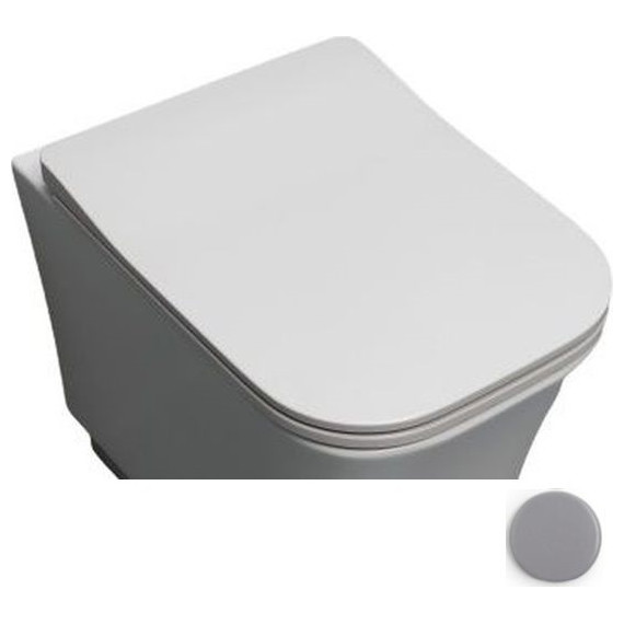 Сиденье с крышкой для унитаза White Ceramic Idea микролифт WC100SFMSL, серый матовый фото 