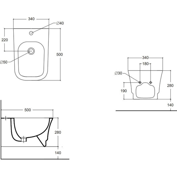 Биде подвесное White Ceramic Idea W1000401 фото 3