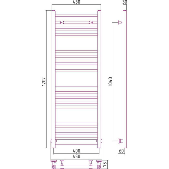 Полотенцесушитель водяной Сунержа Модус П20 1200x400 мм 00-0250-1240 фото 6