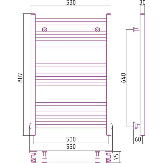 Полотенцесушитель водяной Сунержа Модус П14 800x500 мм 00-0250-8050 фото 6