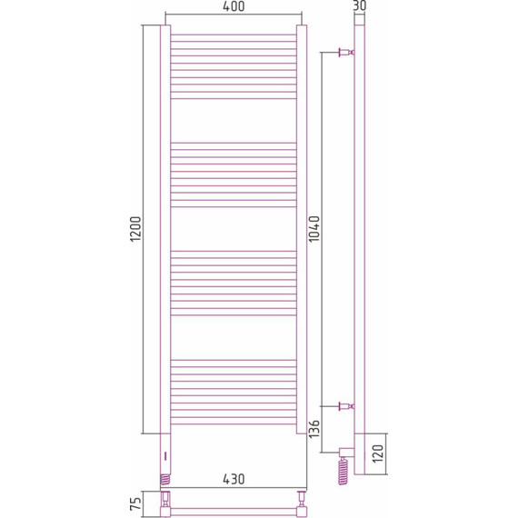 Полотенцесушитель электрический Сунержа Модус 3.0 П20 1200x400 мм 00-5700-1240 L фото 6