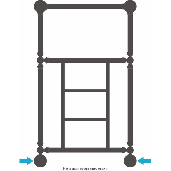 Полотенцесушитель водяной Сунержа Ренессанс 1452 с полкой П5 860х500 мм 020-0282-8650, шампань фото 5