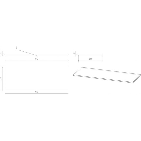 Столешница Cersanit Moduo 120 см BL-MOD120, дуб фото 6