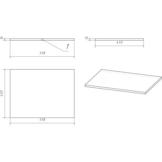 Столешница Cersanit Moduo 60 см BL-MOD60, дуб фото 3