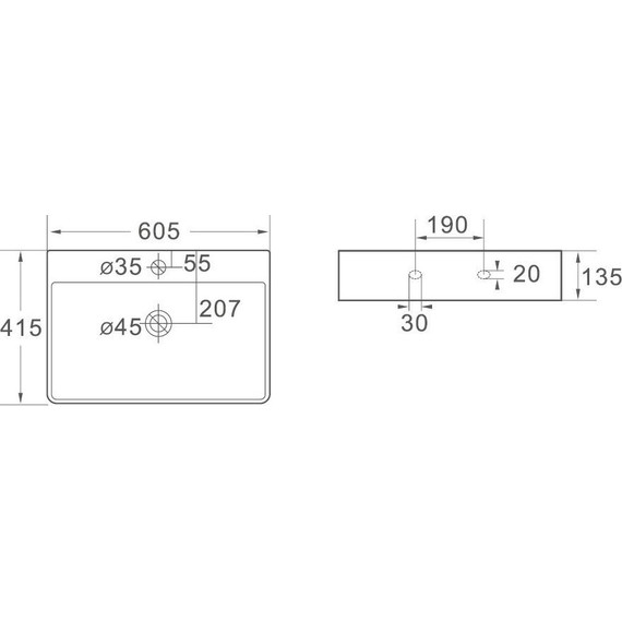 Раковина-чаша SantiLine 60 см SL-1003MB, черный матовый фото 2