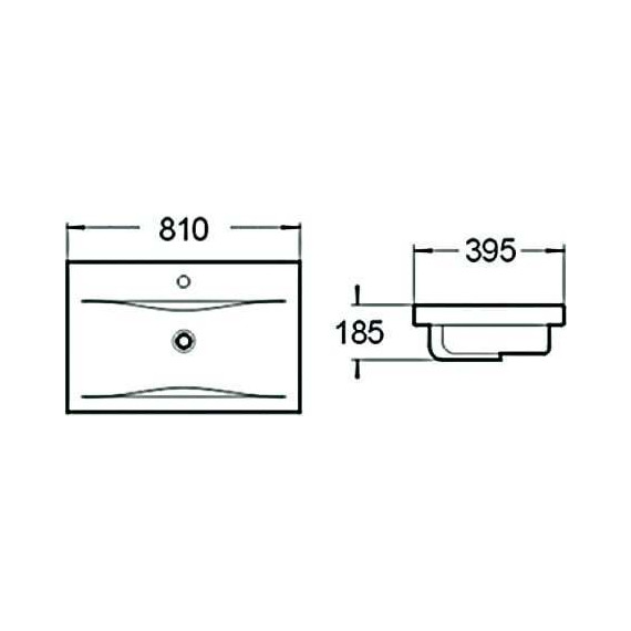 Раковина врезная на столешницу SantiLine 81 см SL-2101 (80) фото 2