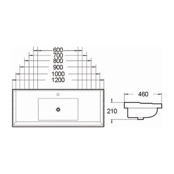 Раковина врезная на столешницу SantiLine 80 см SL-2112(80) фото 2