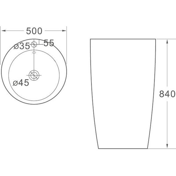 Раковина напольная SantiLine 50 см SL-4004MB, черный матовый фото 3