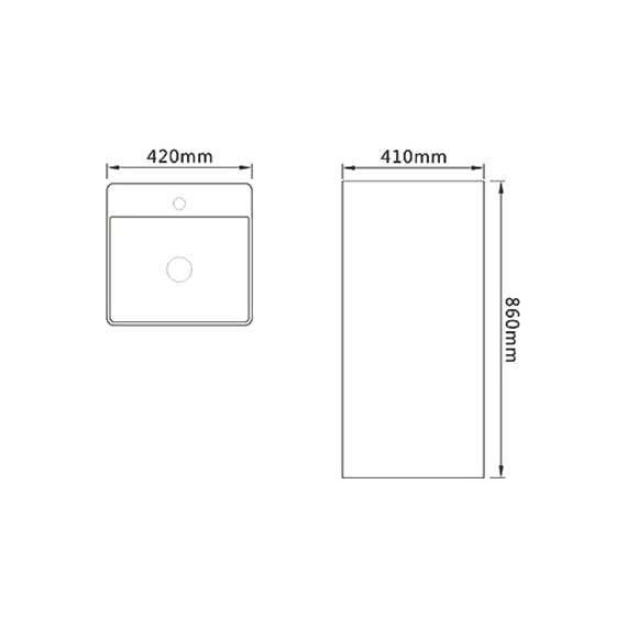 Раковина напольная SantiLine 42 см SL-4005MB, черный матовый фото 4