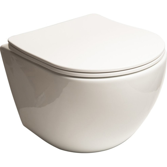 Унитаз подвесной безободковый SantiLine SL-5005 с крышкой микролифт, Цвет производителя: белый - 2 Унитаз подвесной безободковый SantiLine SL-5005 с крышкой микролифт, Цвет производителя: белый фото 2