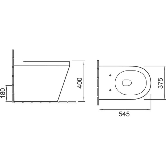 Унитаз приставной безободковый SantiLine SL-5020MB с крышкой микролифт, черный матовый фото 2