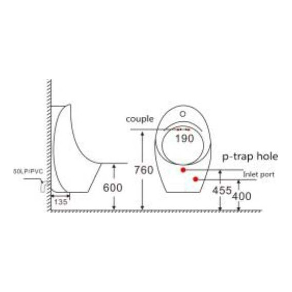 Писсуар подвесной сенсорный SantiLine SL-6001 фото 2