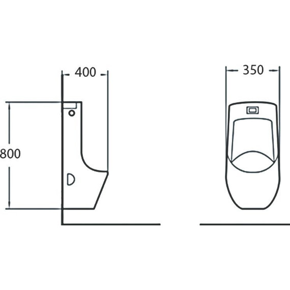 Писсуар подвесной сенсорный SantiLine SL-6002MB, черный матовый фото 2