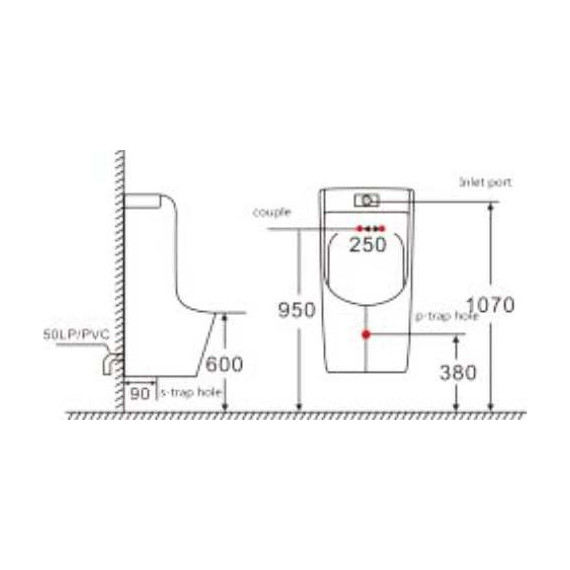 Писсуар подвесной сенсорный SantiLine SL-6003 фото 2